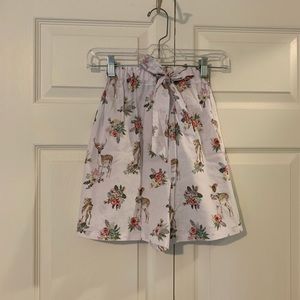 HANDMADE High Waisted Linen Shorts, Deer 🦌 floral